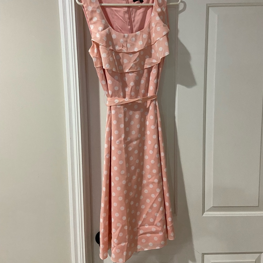 Alex Marie Pink and white polka dot dress